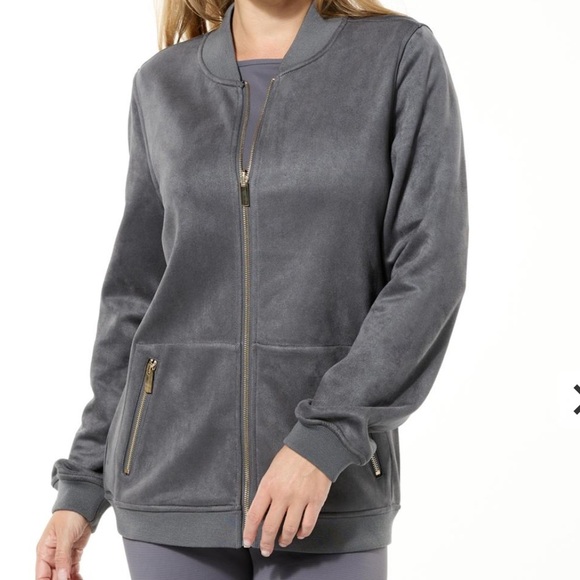 Joy‎ CleanBoss Luxurious Faux Suede Reversible Bomber Jacket - - Picture 2 of 6